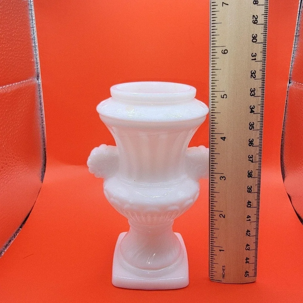 Vintage Avon Milk Glass Urn Vase 1970s Grecian Bath Bottle Planter Decor